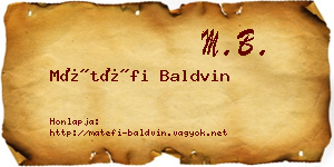 Mátéfi Baldvin névjegykártya